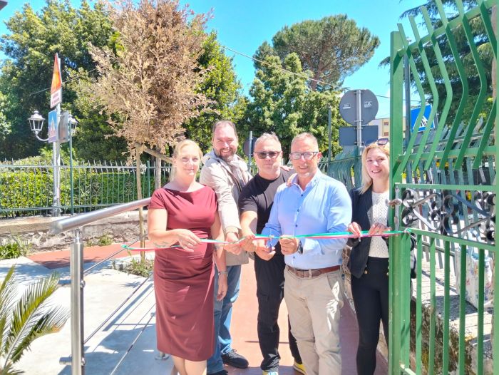 Muggia, inaugurata la nuova rampa al Bar Verdi: centro storico ora più accessibile