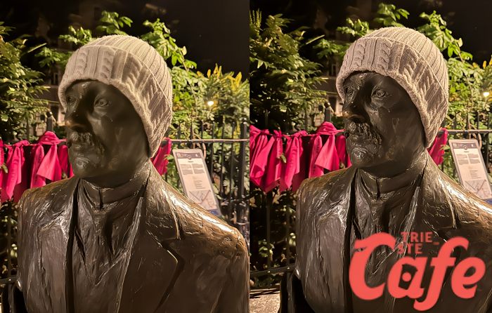 Trieste, Svevo col berretto: in piazza Hortis spunta il lato ironico del Natale!
