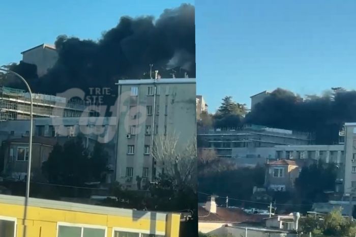 Fumo nero nel cielo di Valmaura, colonna visibile da diverse parti della città (VIDEO) 