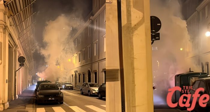 Bidone dell'immondizia in fiamme in via Torrebianca, nuovo episodio a Trieste