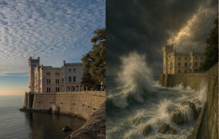 Castello di Miramare creato con IA: quando la finzione sfida la realtà