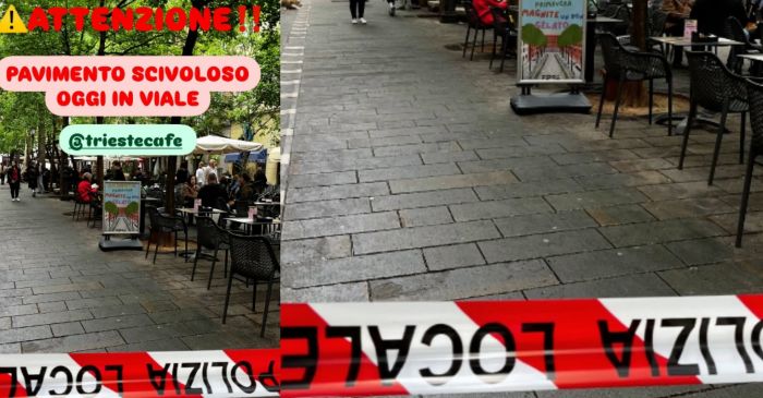 Attenzione in viale XX Settembre: pavimentazione scivolosa segnalata dalla Polizia Locale