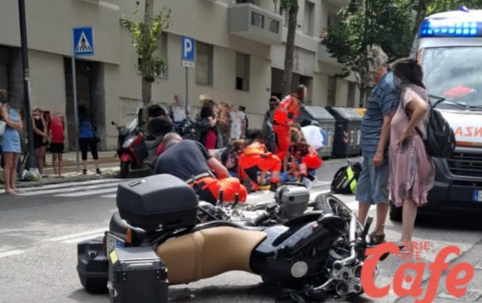 Investito mentre attraversa sulle strisce in viale D’Annunzio da uno scooter: pedone ferito dopo l’impatto