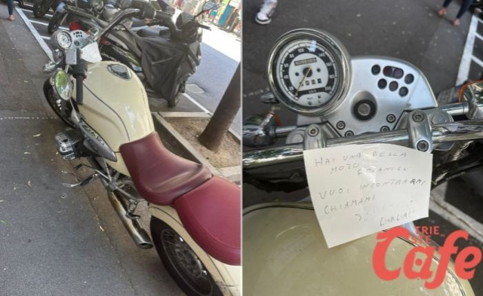 “Hai una bella moto giovanile… vuoi incontrarmi?”: bigliettino misterioso su una sella in via Battisti