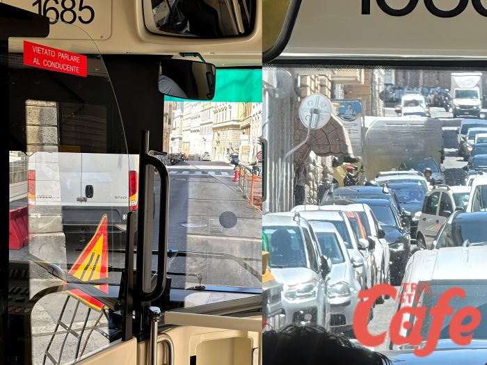 Autobus ostaggio di un furgone in via Piccardi: 10 minuti di blocco e traffico in tilt