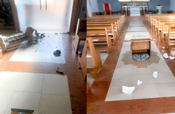 Valmaura, vandalismo in chiesa: devastato arredo sacro, denuncia del parroco
