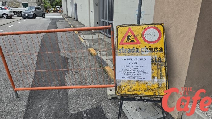Lavori urgenti Acegas, tratto di strada di via del Veltro chiuso fino a venerdì 
