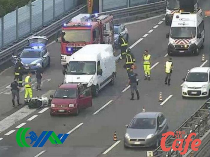 Tangenziale di Mestre, incidente in direzione Milano: furgone tampona moto (FOTO)