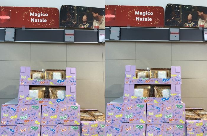 Supermercato a Trieste, Natale e Carnevale insieme: crostoli sotto l’insegna del "Magico Natale"