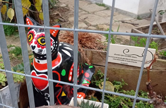 Vergognoso furto a Muggia, rubata statua commemorativa del gatto Gas: appello della proprietaria 