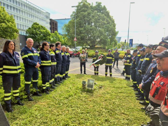 Cerimonia del primo maggio dei Pompieri Volontari di Trieste per ricordare vittime sui luoghi di lavoro