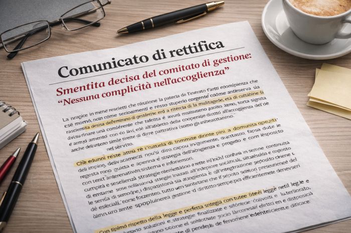 Comunicato di rettifica – “Fuori dal coro” puntata dd. 11.01.2026 e successive riprese stampa