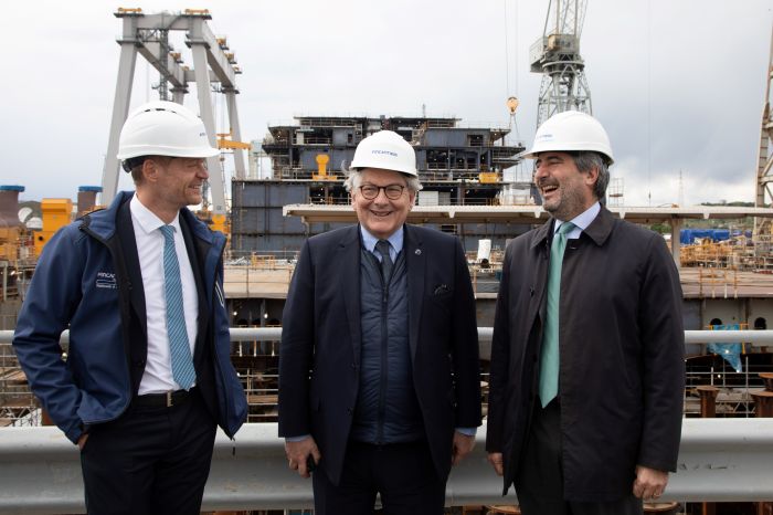 Il Commissario europeo Thierry Breton visita lo stabilimento Fincantieri di Monfalcone