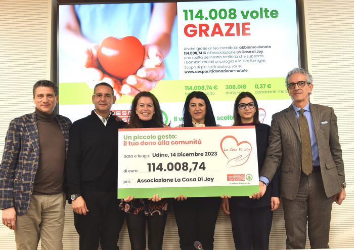 Despar, raccolti  € 114.008,74  per l’associazione “La casa di joy” con il progetto “un piccolo gesto: il tuo dono alla comunità”