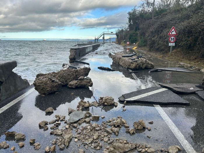  I danni causati dalla mareggiata a Muggia (FOTO)