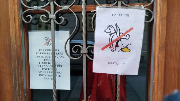 Condomini esasperati in via dei Fabbri: "Basta cani che sporcano davanti al portone!"