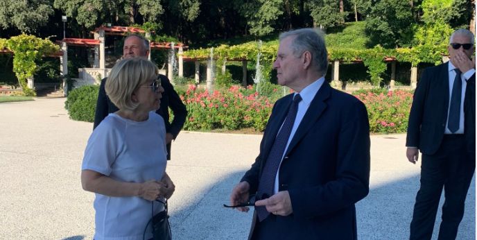 Il Governatore della Banca d'Italia Ignazio Visco in vista al Museo e al Parco storico di Miramare