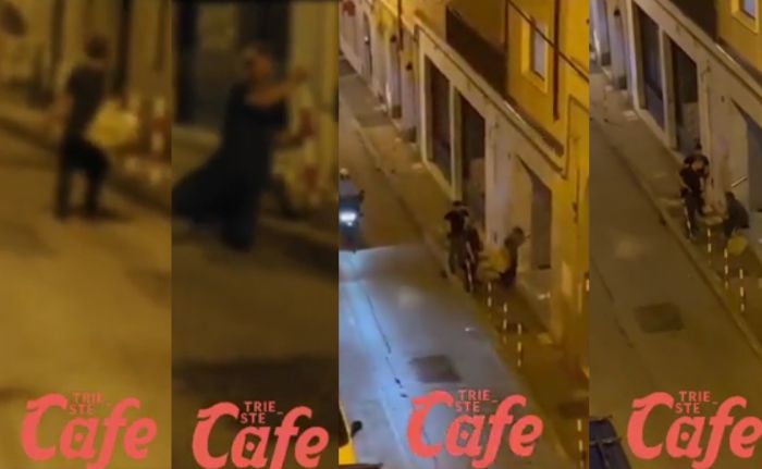 Tensione in via Crispi, completamente ubriaco blocca strada: poi atti osceni verso passanti e polizia (VIDEO)