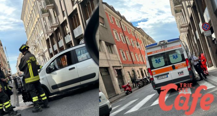 Scontro in via Valdirivo/Filzi, conducente all'ospedale 
