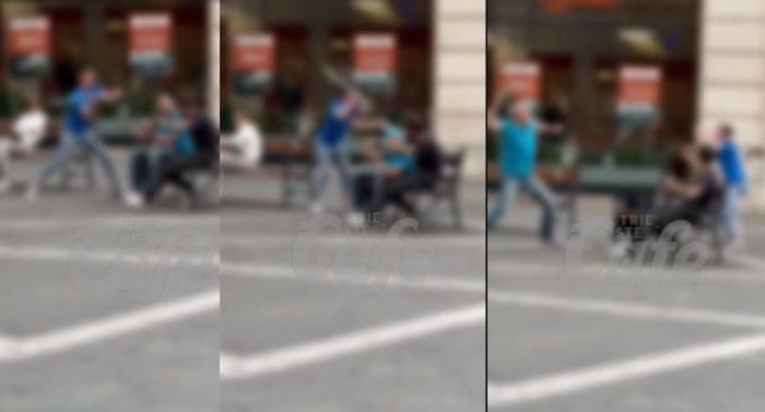 Lite SHOCK in largo Bonifacio: si colpiscono con stampelle, poi calci e pugni davanti a tutti (VIDEO)