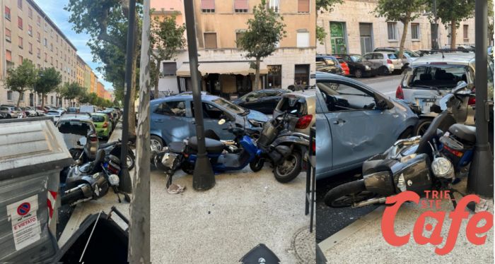 Viale D'Annunzio, perde il controllo dell'auto e fa strike di mezzi in sosta! 