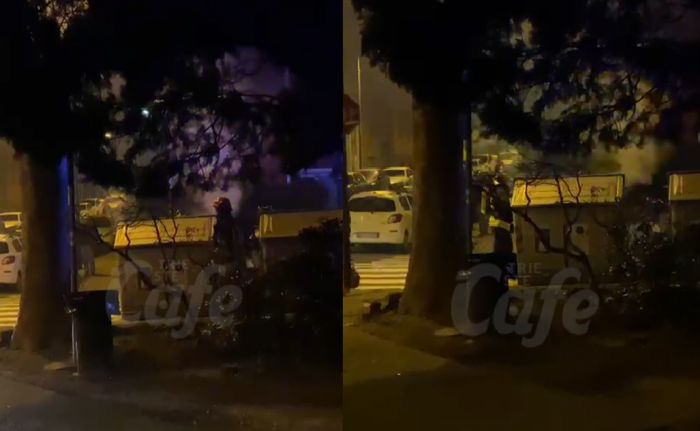 Piazzale Rosmini, cassonetto in fiamme nella notte di Capodanno (VIDEO)
