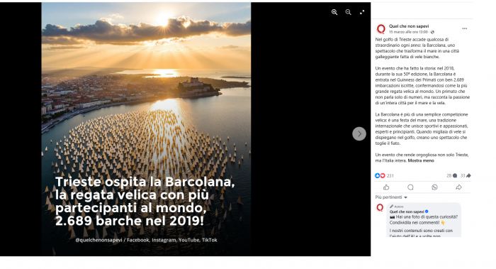 Triestini furibondi: “Questa non è Trieste!”, bufera social sulla foto fake della Barcolana