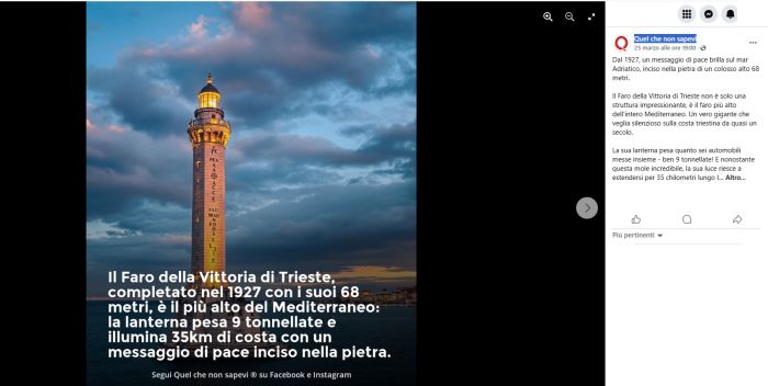 “Quel che non sapevi” sbaglia di nuovo: bufera social per la foto fake del Faro della Vittoria