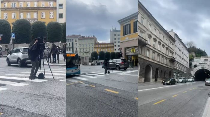 Una telecamera in mezzo alla strada, scene surreali stamattina in via Silvio Pellico (VIDEO)