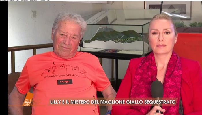 Sterpin in diretta a Quarto Grado con la maglietta della Maratona: un omaggio alla Bavisela?