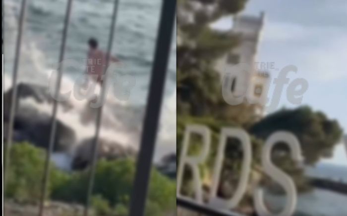 Si tuffa davanti a Miramare nonostante il divieto: gesto pericoloso e vietato (VIDEO)