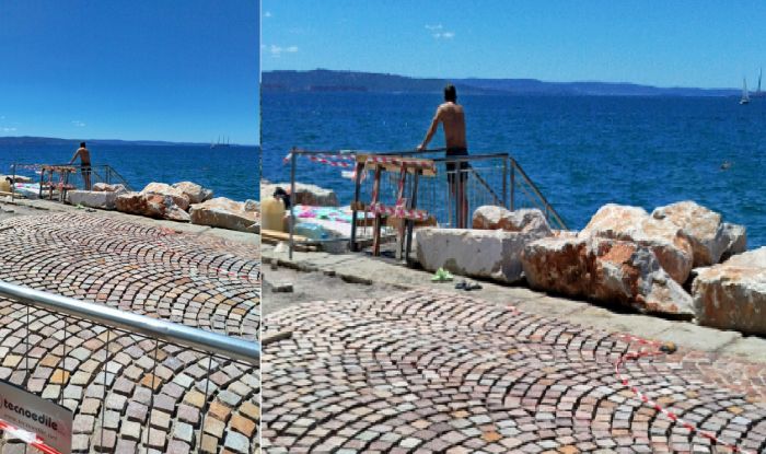 Scalette chiuse a Barcola, tensione alle stelle tra i bagnanti: “Ogni estate la stessa storia”