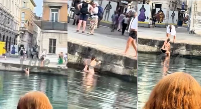 Turisti si tuffano nel Canal Grande come fosse un parco acquatico: sconcerto in pieno centro (VIDEO)
