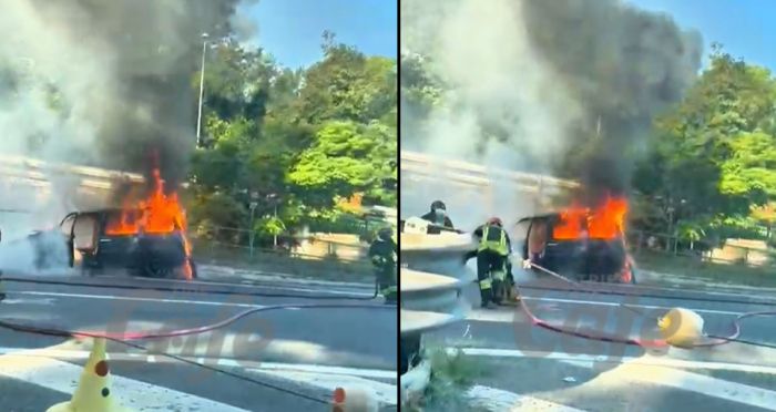 Auto in fiamme al Lisert direzione Trieste, intervento dei Vigili del Fuoco alle prime luci del mattino (VIDEO)
