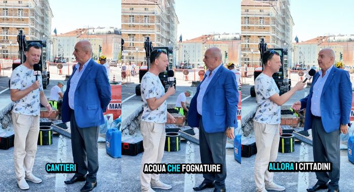 Pillole col sindaco, Dipiazza in piazza Duca degli Abruzzi: “Acqua e fognature: ecco perché scaviamo” (VIDEO)