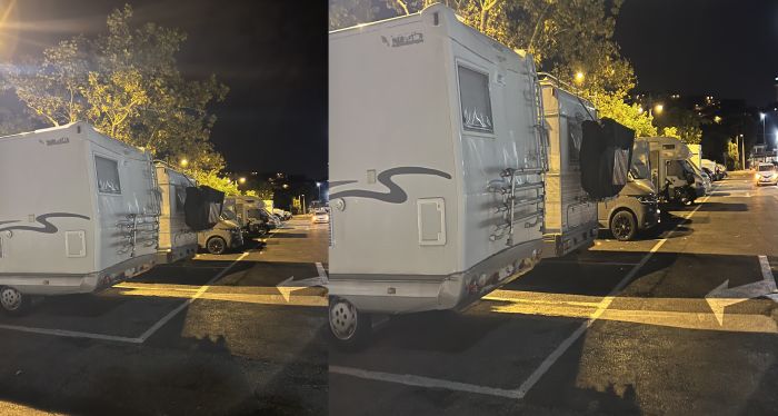 Barcola, piazzale 11 Settembre trasformato in campeggio: la segnalazione di un lettore