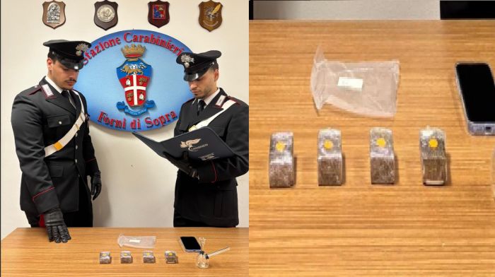 Oltre 2 etti di hashish in casa: denunciata una 26enne, addio droga
