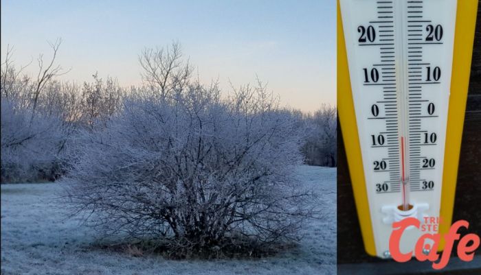 Cala la Bora ma torna la brina: gelo intenso a Opicina con -7°C!