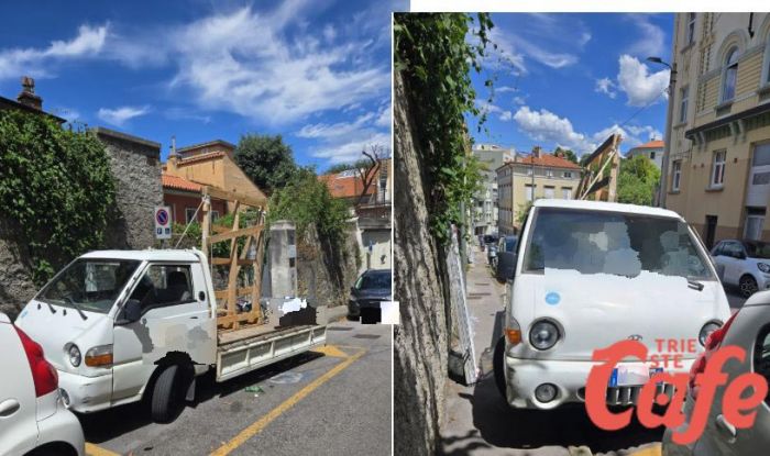 Parcheggio selvaggio in via Navali: furgone su stallo disabili e marciapiede. Lettrice infuriata
