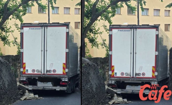 Camion si incastra all’alba a Trieste, traffico rallentato in via dello Scoglio