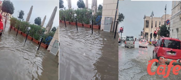 Forti piogge, allagamenti in centro a Trieste 