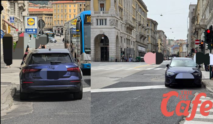 Via Carducci, parcheggia contromano nella corsia riservata ai bus e se ne va via a piedi (VIDEO)