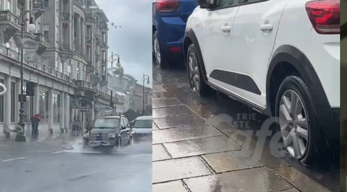 Maltempo in centro a Trieste: allagamenti in centro città (VIDEO)