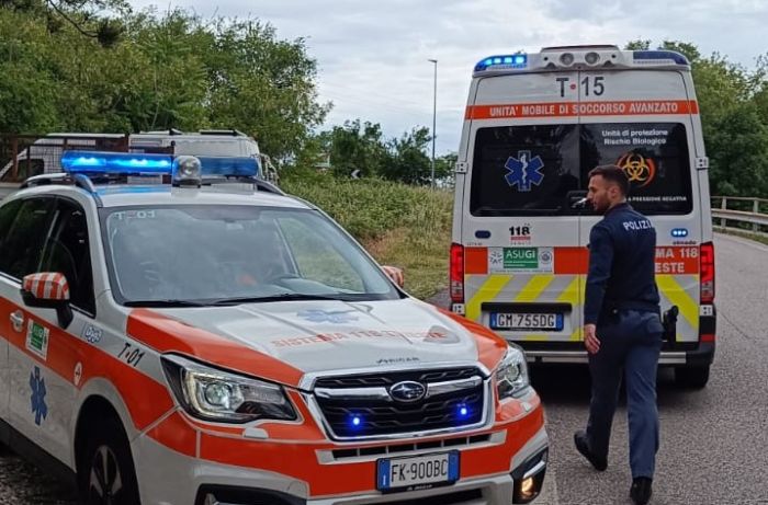 Incidente al Ponte di Visogliano: centauro 32enne finisce a terra. Allertato l'elisoccorso 