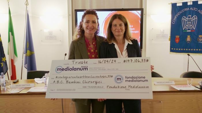 Fondazione Mediolanum dona 150 mila euro ad A.B.C. Associazione per i bambini chirurgici del Burlo