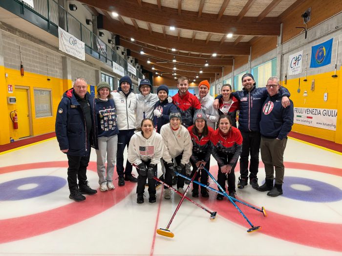 Squadra di curling degli USA a Claut per l'allenamento olimpico
