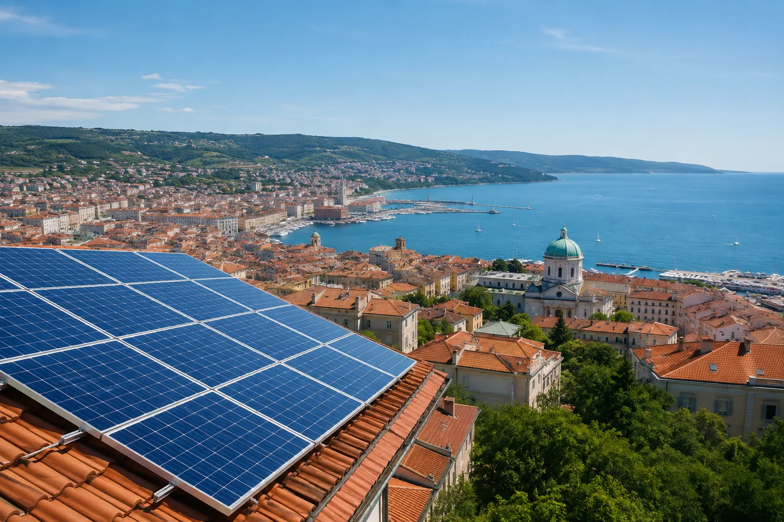 Trieste sempre più green: il fotovoltaico cresce tra i tetti della città
