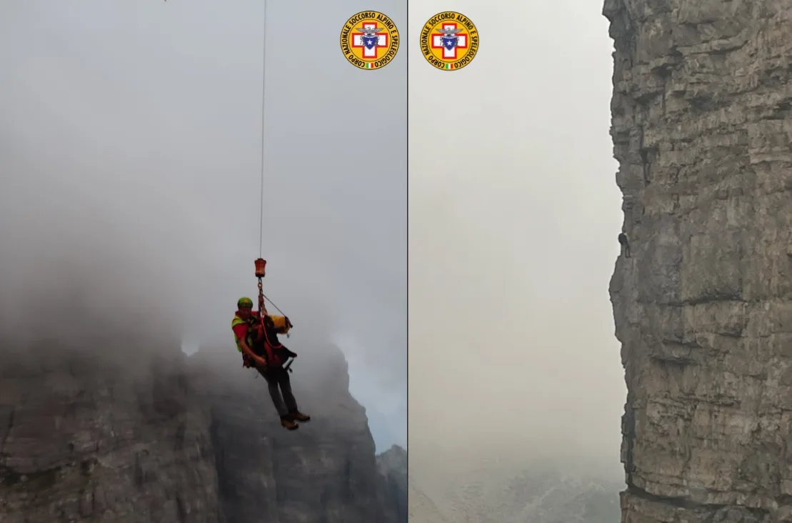 Dramma sul Campanile di Val Montanaia: sbagliano la calata, uomo resta appeso nel vuoto