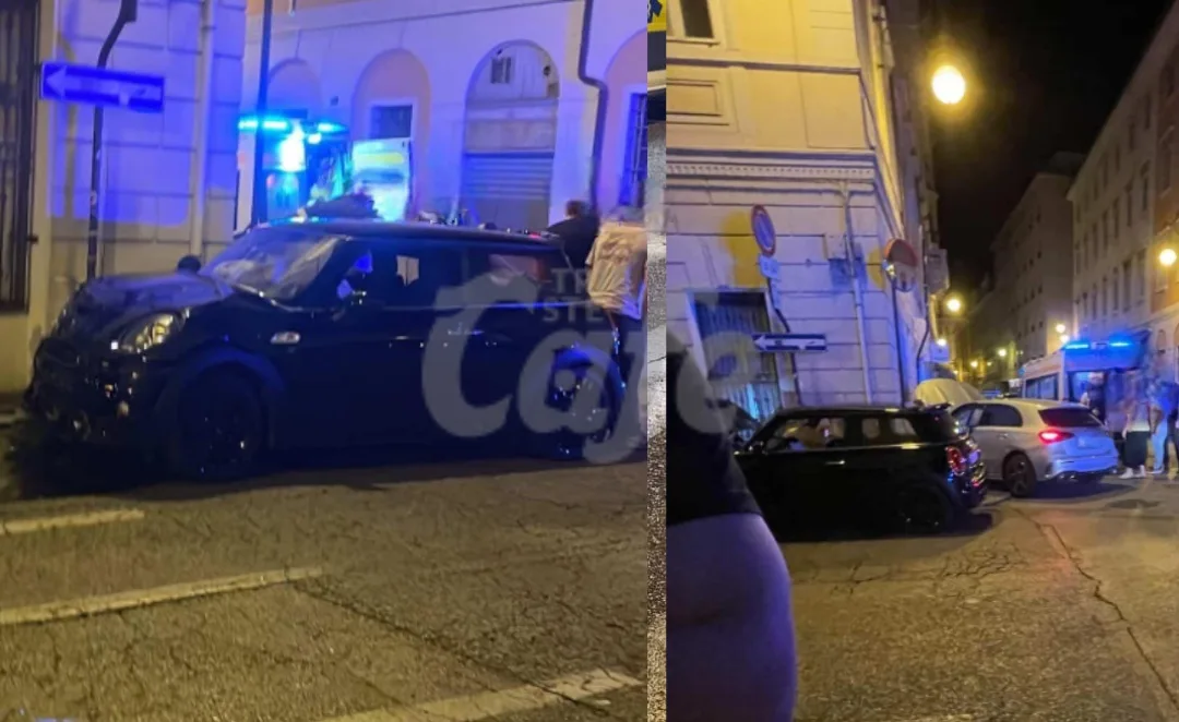 Trieste, schianto nella notte in via Cadorna: auto contro auto all'incrocio, arrivano i soccorsi