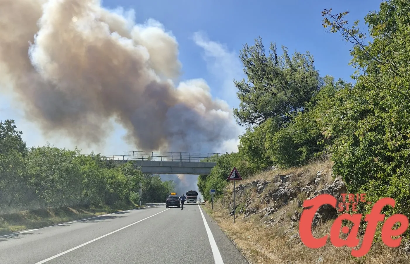 Monfalcone, principio d’incendio nella zona della cartiera: colonna di fumo visibile dalla strada (VIDEO)
